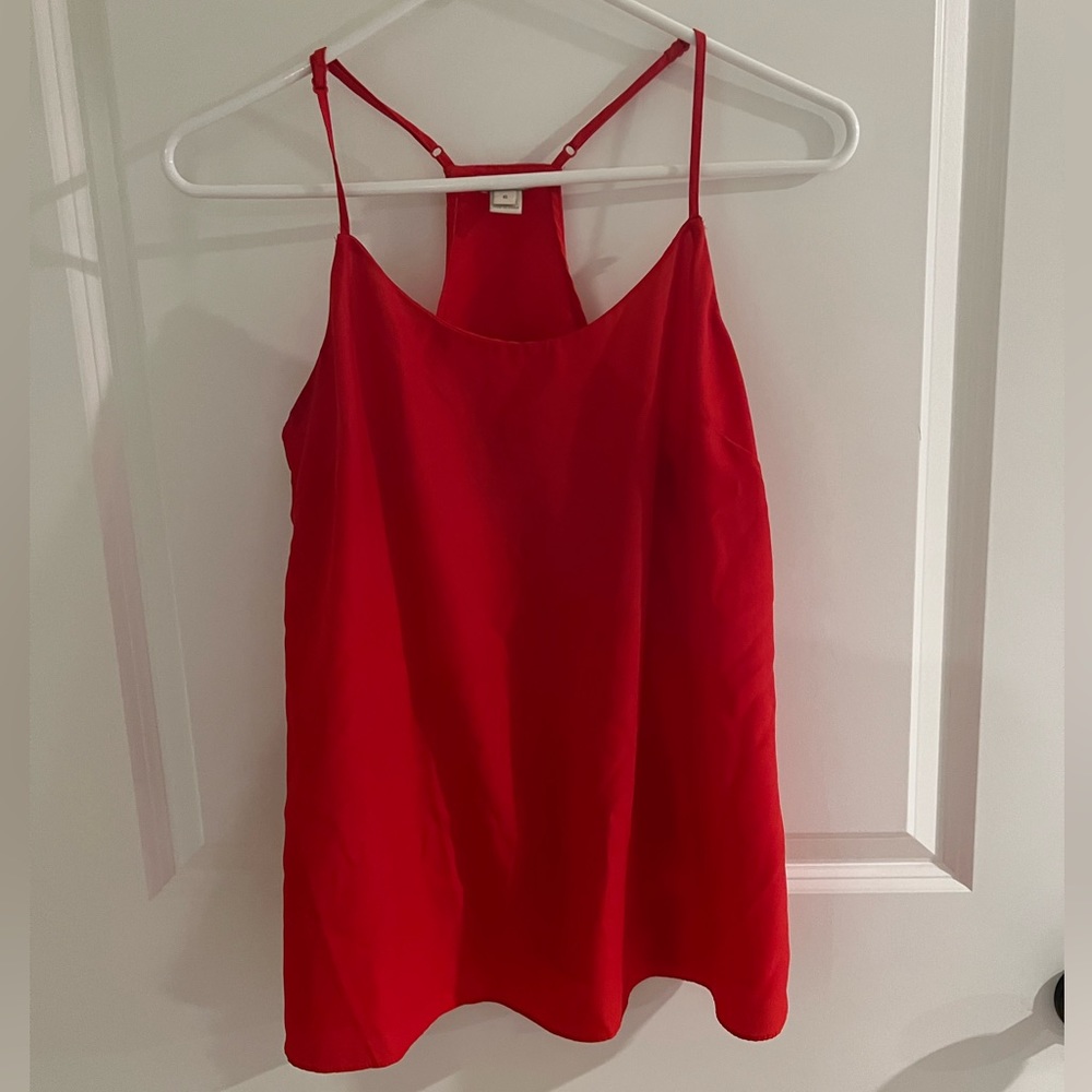 Red J. Crew silky tank top